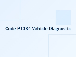 Code P1384 Vehicle Diagnostic Error Explanation