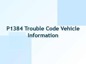 P1384 Trouble Code Vehicle Information